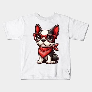 Cute Boston Terrier Kids T-Shirt